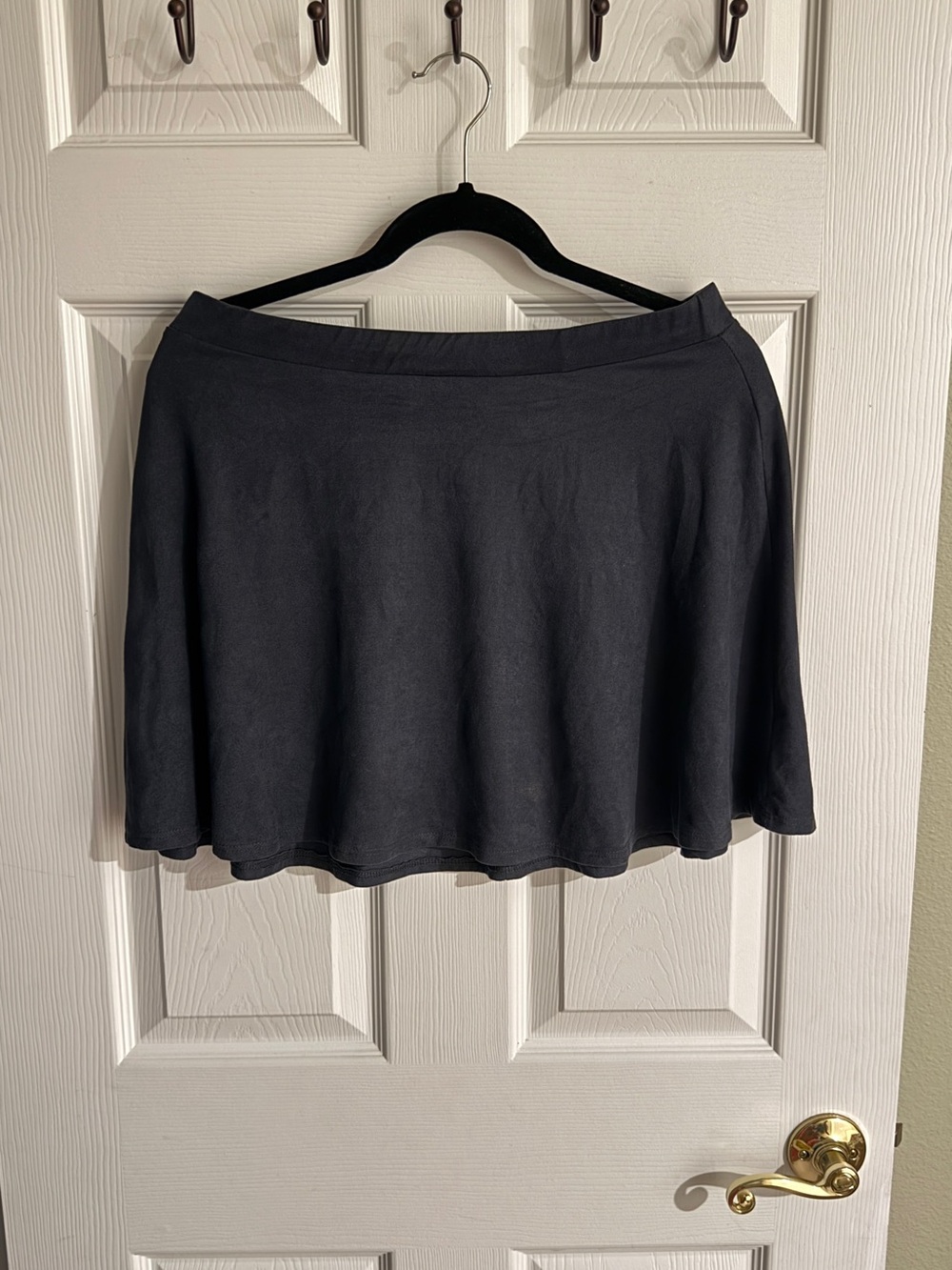 L.A. Hearts black faux suede skater skirt, size L